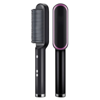 Hair Straightener Brush Hot Comb Ionic Straightening Brush with Anti Scald Fast Ceramic Heating Portable Hot Straightening Comb