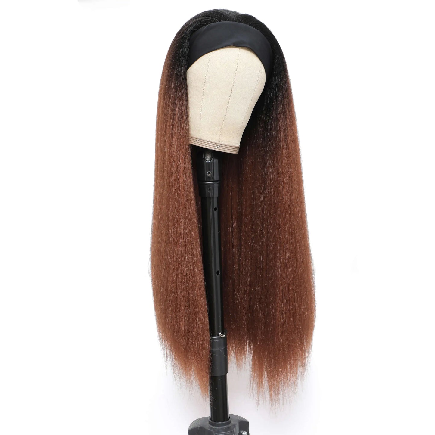 YunRong Synthetic Headband Wig Highlight Wig P30/1B Long Straight Wig For Black Women Daily Party Cosplay Wig