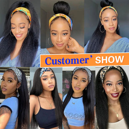 YunRong Synthetic Headband Wig Highlight Wig P30/1B Long Straight Wig For Black Women Daily Party Cosplay Wig