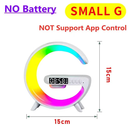 Multifunction Wireless Charger Stand Pad RGB Light Alarm Clock Speaker For iPhone and Samsung Xiaomi Mini Fast charger