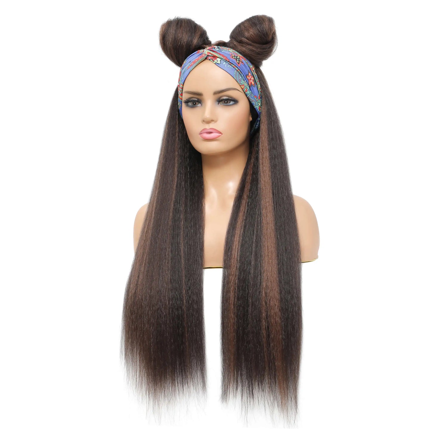 YunRong Synthetic Headband Wig Highlight Wig P30/1B Long Straight Wig For Black Women Daily Party Cosplay Wig